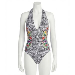 NEW JOHNNY WAS spring halter embroidered one-piece in multi